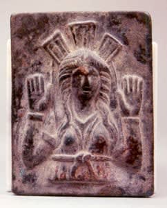 Roman Bronze Votive Plaque Depicting a Goddess
