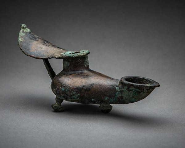 Roman Bronze Oil Lamp