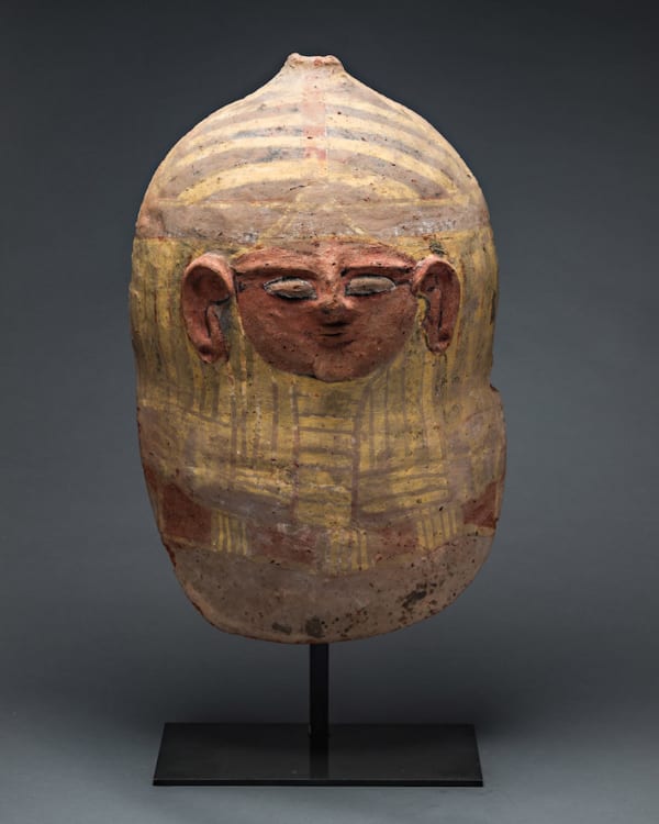Egypto-Philistine Terracotta Anthropoid Sarcophagus Lid