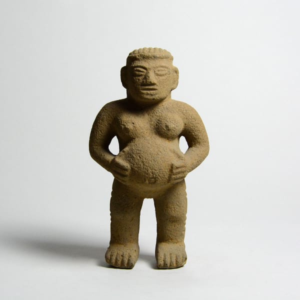 Atlantic Watershed Basalt Sculpture of a Pregnant Woman