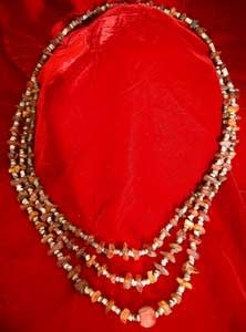 Egyptian Faience and Natural Baltic Amber Bead Nec