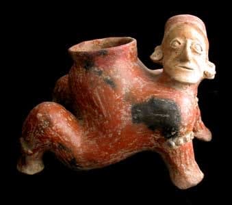 Ameca-Ezatlán Style Jalisco Terracotta Vessel in the Form of a Crawling Man