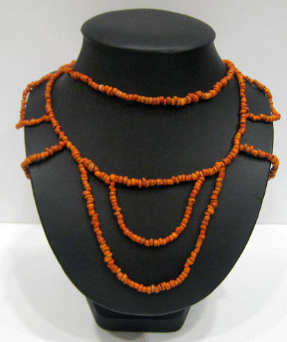 Coral Glass Bead Necklace