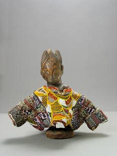 Yoruba Ibeji Doll with Beaded Gown