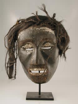 Uto Wooden Mask with a Wig