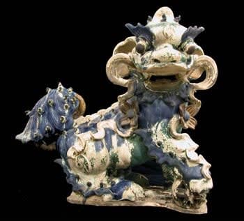 Ming Glazed Terracotta Sculpture of a Fu Dog