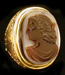 Gold Ring with Roman or Classical Revival Bust of an Empress