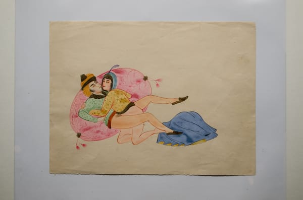 146 - Late Mughal Empire Erotic Manuscript / Painting Inspired by the Kama Sutra