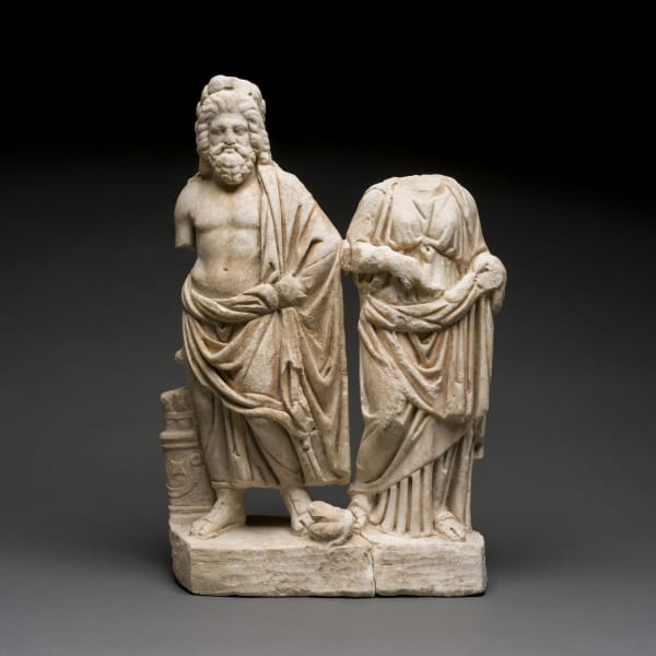 Roman Marble Sculpture of Asklepios and Hygeia