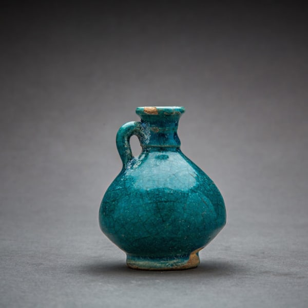 Parthian Turquoise-Glazed Terracotta Vessel