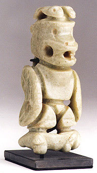 Atlantic Watershed Jade Masked Figure Amulet