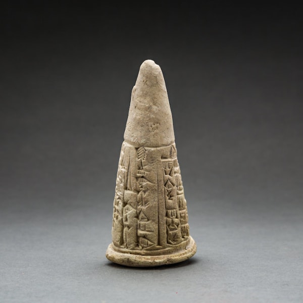 Clay Nail with Ten-Line Cuneiform Inscription