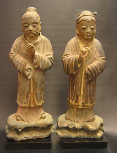 A Ming Dynasty Painted Stucco Couple