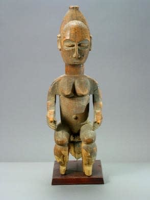 Lagoon Regions Wooden Sculpture of a Seated Woman