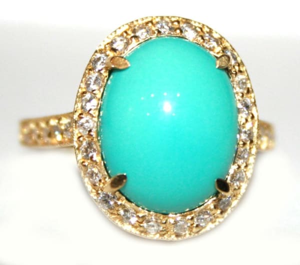 Turquoise and Diamond Gold Ring