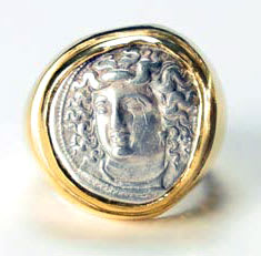 Gold Ring Featuring a Silver Coin of Larissa