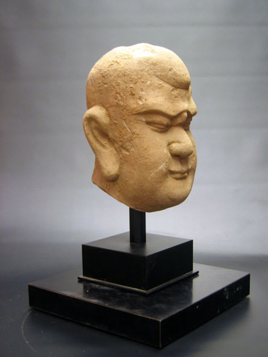 Yuan Dynasty Sandstone 'Lohan' head