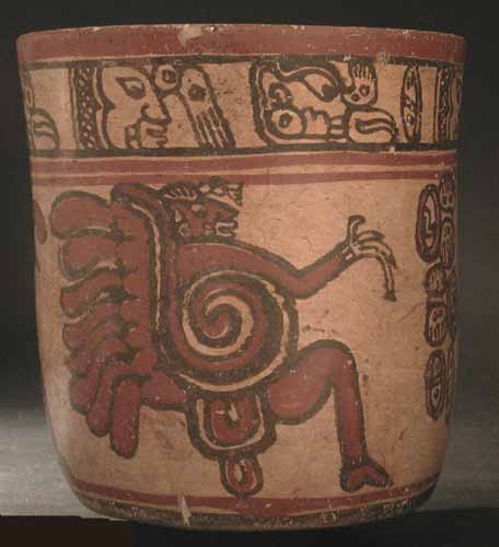 Copador Style Mayan Polychrome Cylindrical Vase