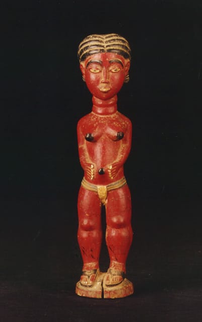 Asante Wooden Polychrome Fertility Doll