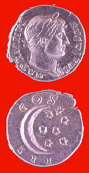 Silver Denarius of Emperor Hadrian