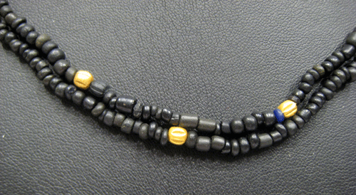 Black Glass Bead Necklace