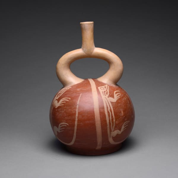 Moche Stirrup Vessel with Four Lizards