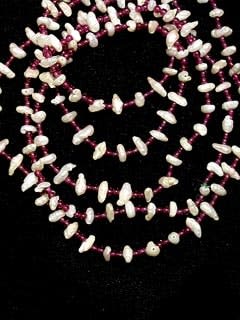 Freshwater Pearl and Garnet Bead Necklace