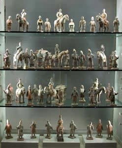 Ming Fifty Piece Painted Terracotta Processional Set