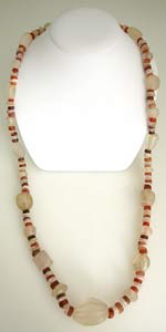 Carnelian And Rock Crystal Bead Necklace