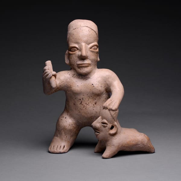 Ameca-Ezatlán Style Jalisco Terracotta Sculpture of a Warrior and Captive