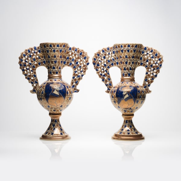Pair of Hispano-Moresque amphoras