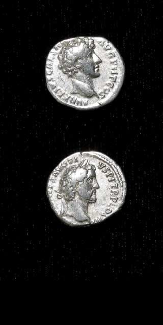 Silver Denarius of Emperor Antoninus Pius and Marcus Aurelius