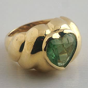 Heart Shaped Columbian Emerald Ring