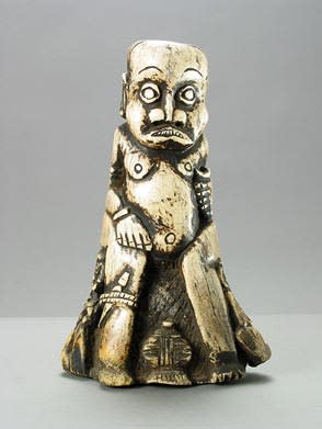 Grasslands Bone Sculpture of a Seated Oba