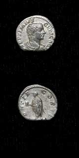 Silver Denarius of Geta Struck While Caesar