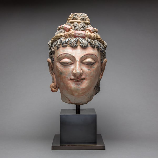 Gandharan Stucco Head of a Bodhisattva
