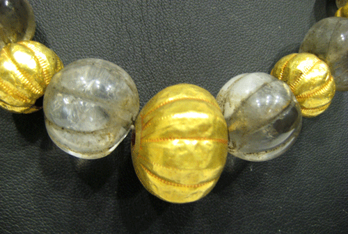 Crystal and Gold Bead Necklace