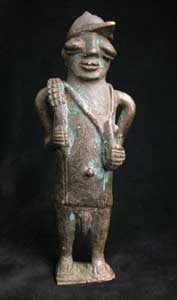 Yoruba Brass Sculpture of a Portuguese Man