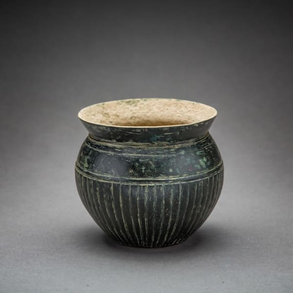 Sassanid Bronze Vessel with Ribbed Design