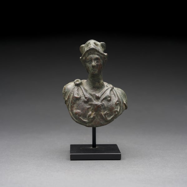 Roman Bronze Weight in the Form of a Bust of Minerva