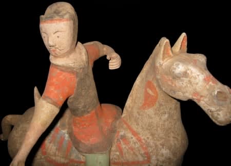 Han Polychrome Horse and Polo Player