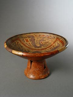Cocle Pedastal Bowl with Avian Motifs