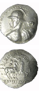 Bactrian Silver Tetradrachm of King Eukratides I