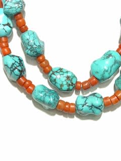 Coral And Turquoise Bead Necklace