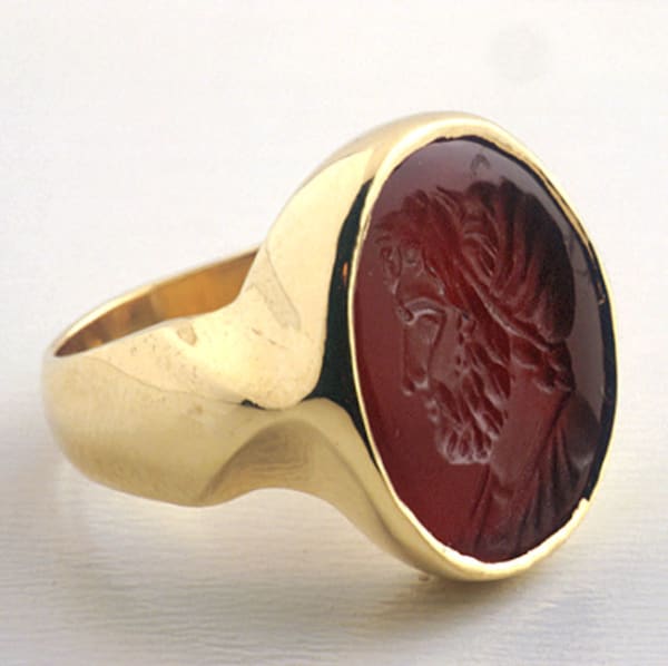 Roman Intaglio Depicting a Bust of an Emperor