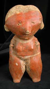 Chinesco Style (Type C) Nayarit Terracotta Sculpture of a Standing Woman