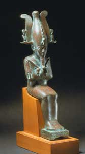 Egyptian Bronze Sculpture of Seated Osiris