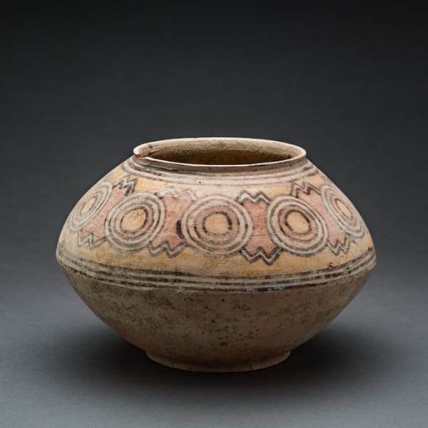 Painted Terracotta Vessel with Geometric Design