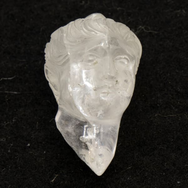 Roman Rock Crystal Miniature Head of the Emperor Augustus