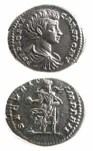 Silver Denarius of Geta Struck While Caesar